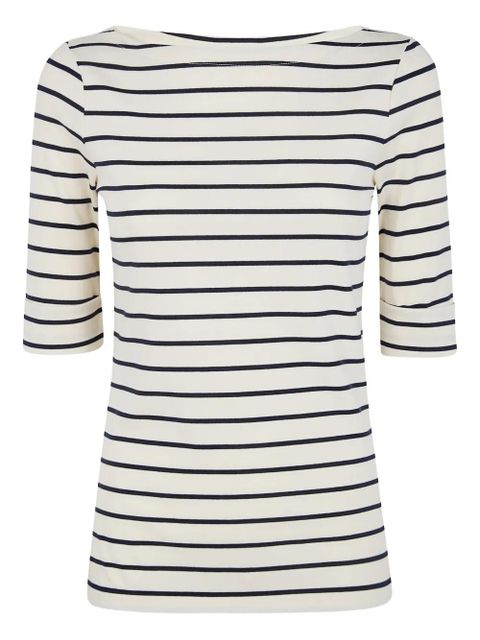 Lauren Ralph Lauren striped boat neck T-shirt - Neutrals - zdjęcie produktu nr 1