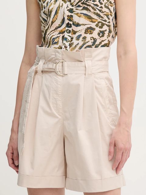 Marc Aurel szorty damskie kolor beżowy gładkie high waist 1862-2300-93419 - zdjęcie produktu nr 1