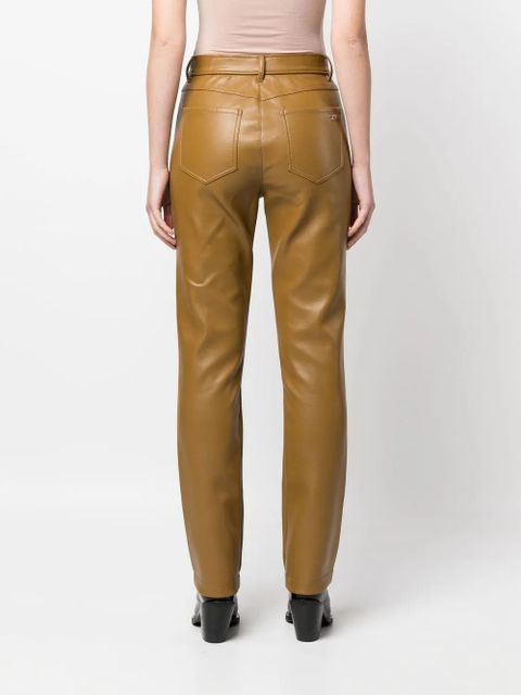 Diesel leather-effect straight-leg trousers - Brown
