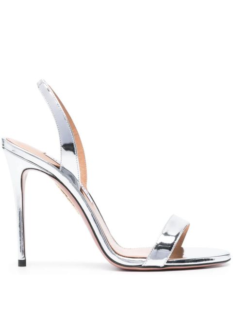 Aquazzura So Nude 110mm leather sandals - Silver - zdjęcie produktu nr 1
