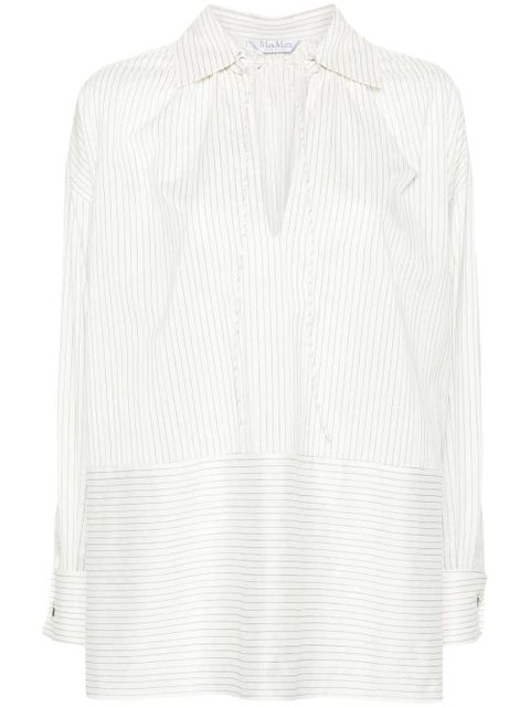 Max Mara pinstriped spread-collar shirt - White - zdjęcie produktu nr 1