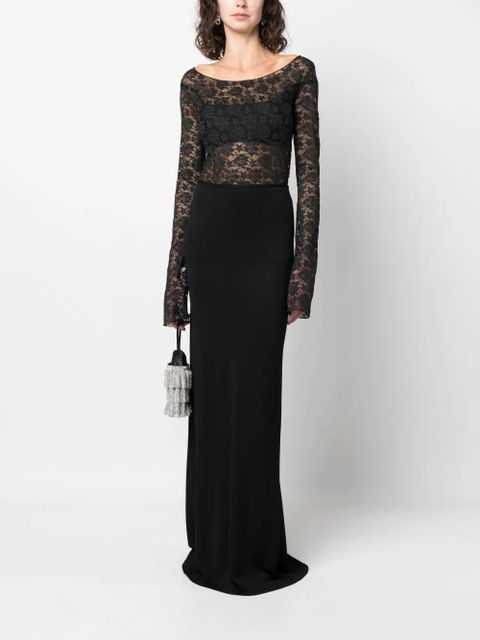 ROTATE BIRGER CHRISTENSEN floral-lace top - Black