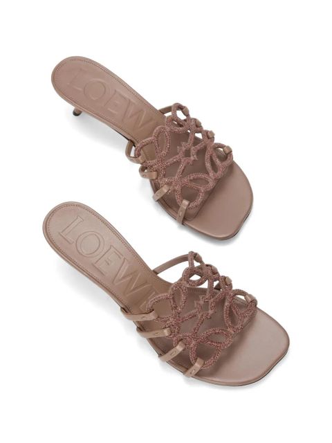 LOEWE Petal anagram strass sandals - Neutrals