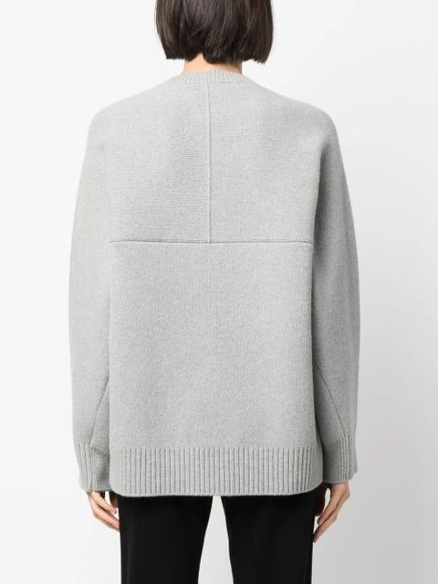 Lanvin round-neck cape-back jumper - Grey