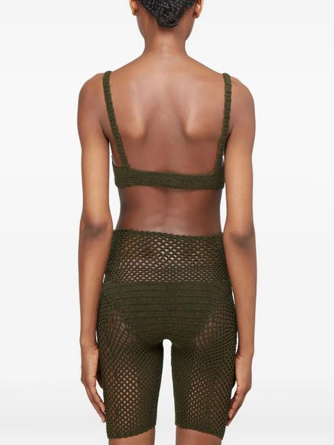 Isa Boulder Explore crochet-knit bra - Green