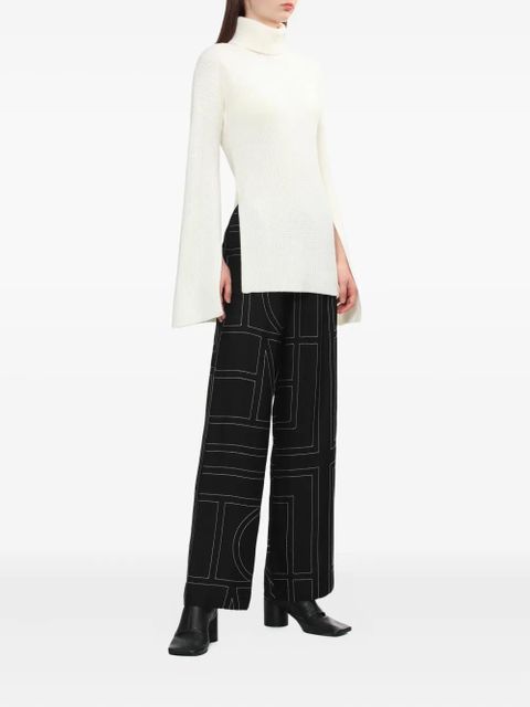 TOTEME monogram geometric trousers - Black