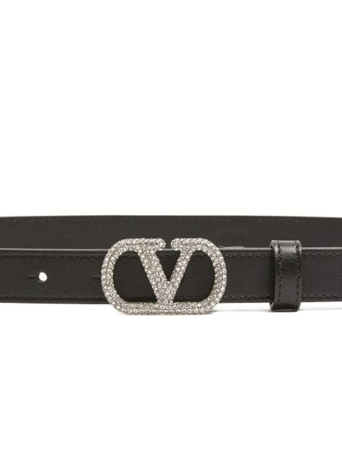 Valentino Garavani VLogo Signature crystal belt - Black