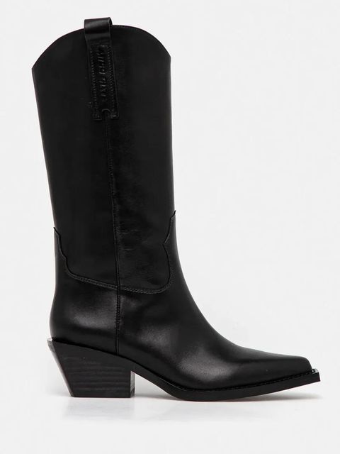 Miss Sixty kozaki skórzane damskie kolor czarny na słupku 6L3QJ8970000 - zdjęcie produktu nr 2