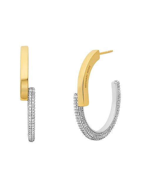 Michael Kors kolczyki ze srebra pokrytego złotem - zdjęcie produktu nr 1