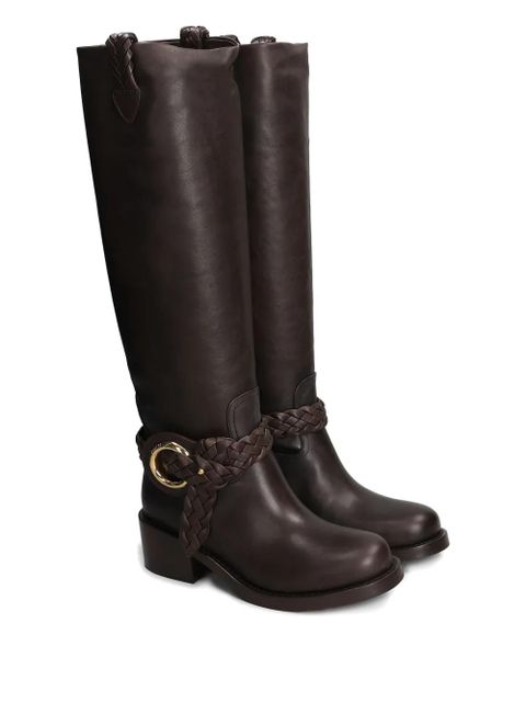 ZIMMERMANN Helix braided buckle boots - Brown