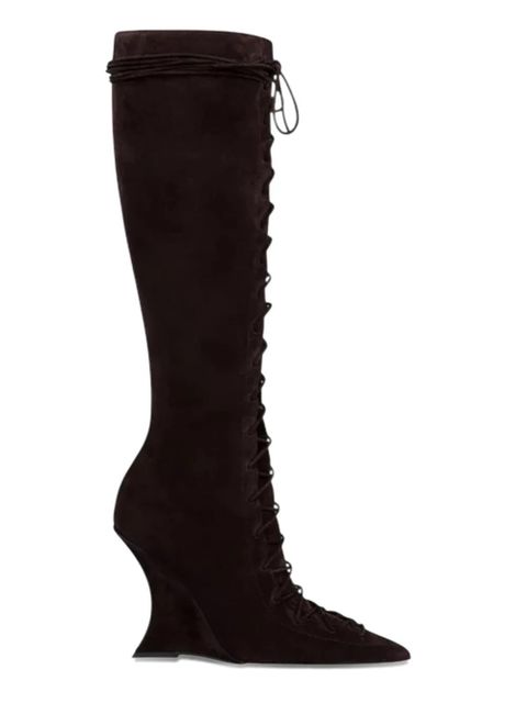 Paris Texas 105 Nina lace-up pointed boots - Brown - zdjęcie produktu nr 1