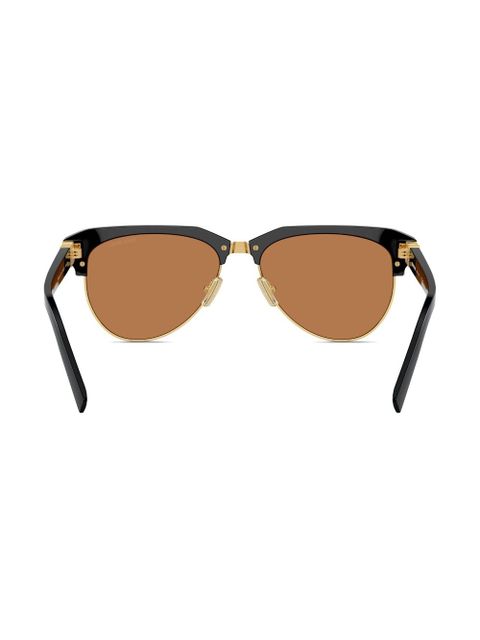 Miu Miu Eyewear logo-lettering navigator-frame sunglasses - Black