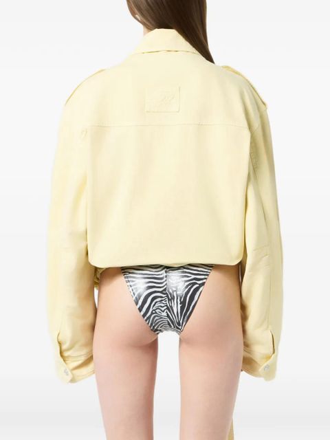 Blumarine belted canvas jacket - Yellow