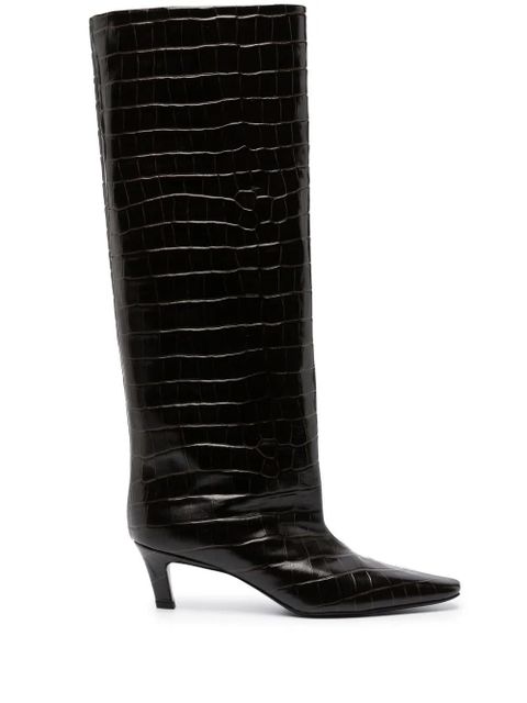 TOTEME crocodile-embossed knee-high boots - Brown - zdjęcie produktu nr 1