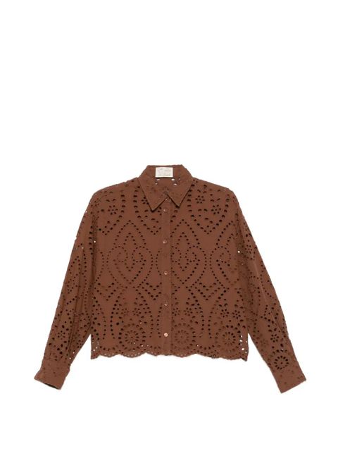 MC2 Saint Barth cut-out embroidered blouse - Brown - zdjęcie produktu nr 1