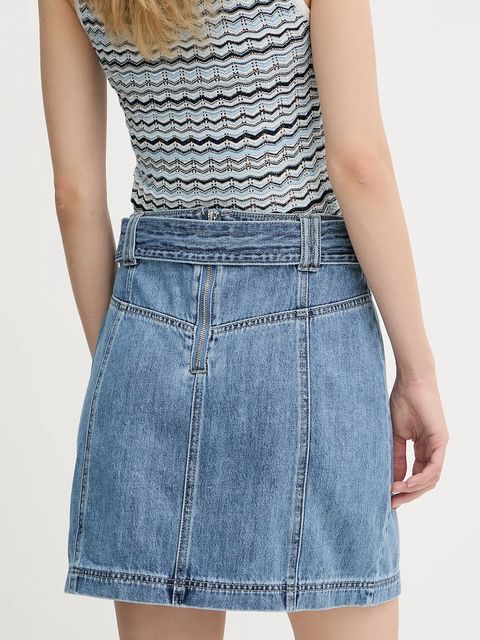 Morgan spódnica jeansowa kolor niebieski mini ołówkowa JOLAM