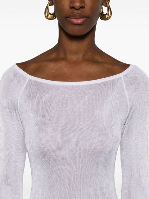 Magda Butrym fine-ribbed semi-sheer maxi dress - Neutrals