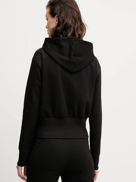 BOSS bluza lounge damska kolor czarny z kapturem gładka 50545635