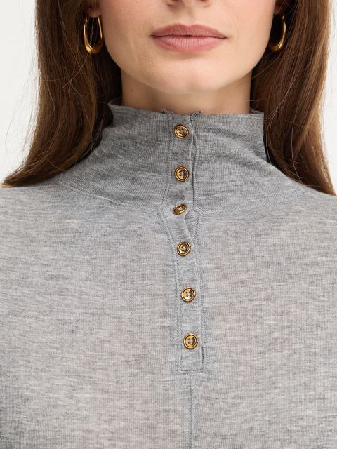 Elisabetta Franchi sweter z dodatkiem wełny damski kolor szary lekki MD61B56E2