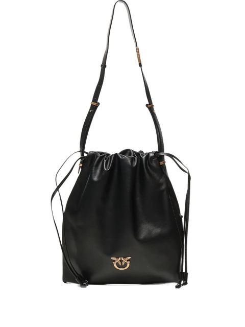 PINKO drawstring leather shoulder bag - Black - zdjęcie produktu nr 1