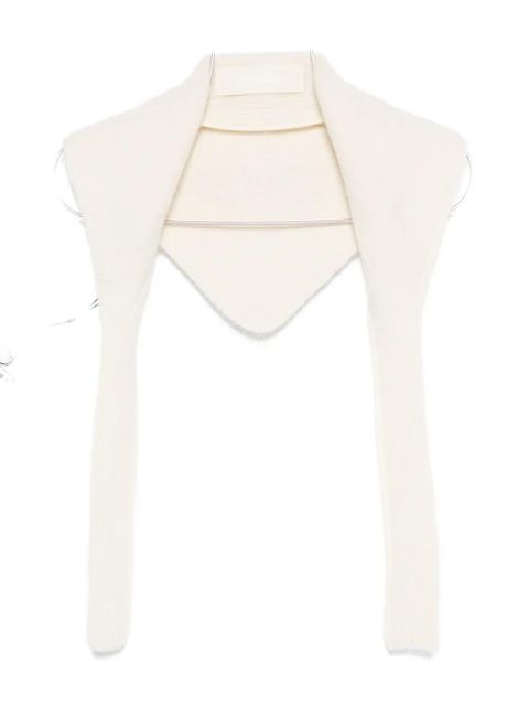 Jacquemus ribbed-knit collar scarf - White - zdjęcie produktu nr 2