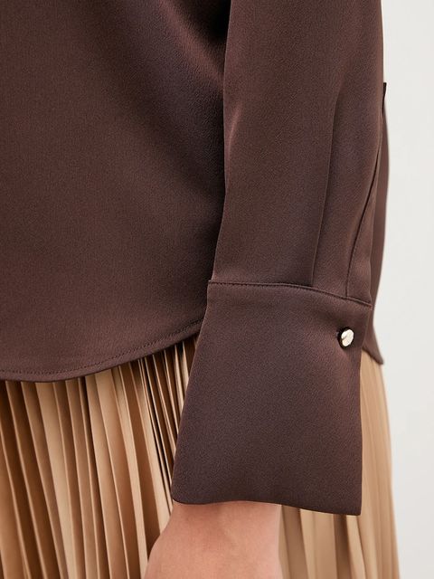 Joop! bluzka damska kolor brązowy gładka 30048651