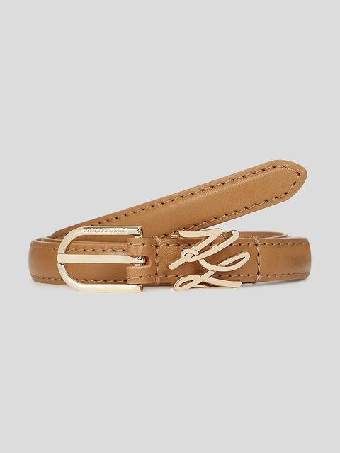 Karl Lagerfeld pasek skórzany K/AUTOGRAPH damski kolor czerwony A3W33037 - zdjęcie produktu nr 1