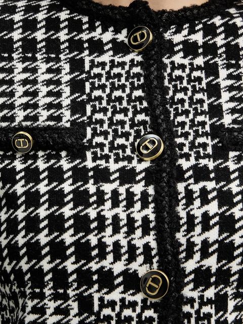 Twinset marynarka z dodatkiem wełny kolor biały jednorzędowa gładka 252TT3040