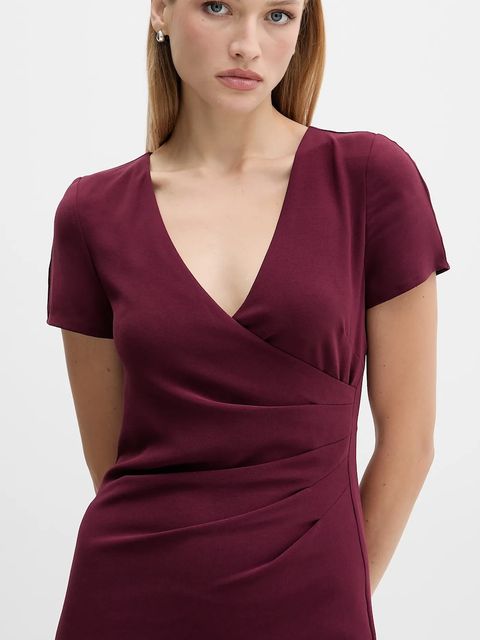 Armani Exchange sukienka kolor bordowy maxi dopasowana XW000665 AF10872