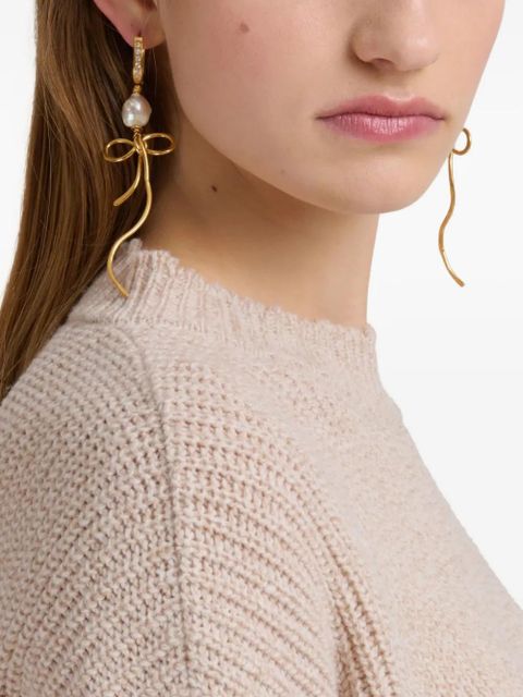 Marni pearl bow drop earrings - Gold