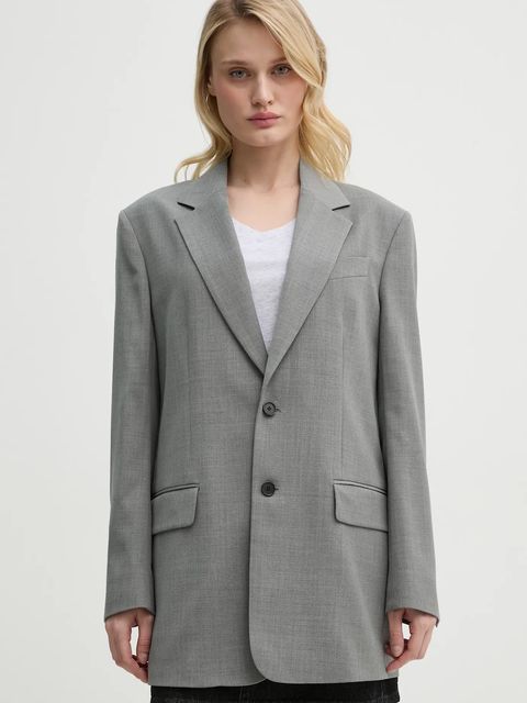 Filippa K marynarka wełniana kolor szary jednorzędowa gładka 29585 - zdjęcie produktu nr 1