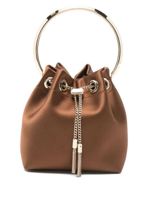 Jimmy Choo Bon Bon ring-handle tassel mini bag - Brown