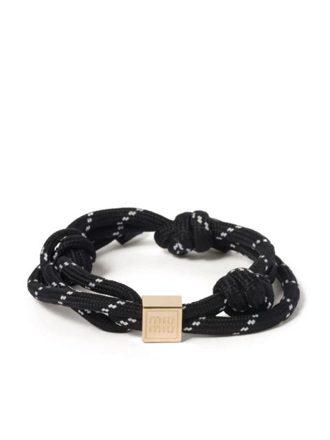 Miu Miu logo-charm rope bracelet - Black - zdjęcie produktu nr 1