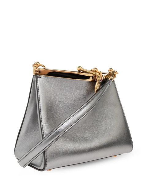 ETRO small Vella metallic leather bag - Silver