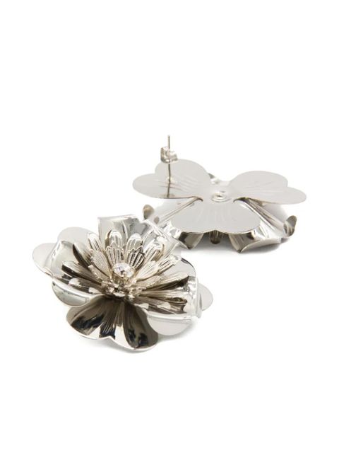 Blumarine embellished-flower earrings - Silver