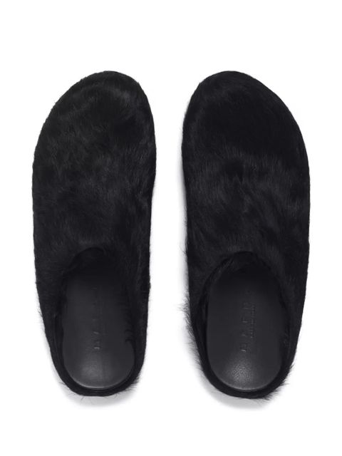Marni Fussbet Sabot calf-hair slippers - Black