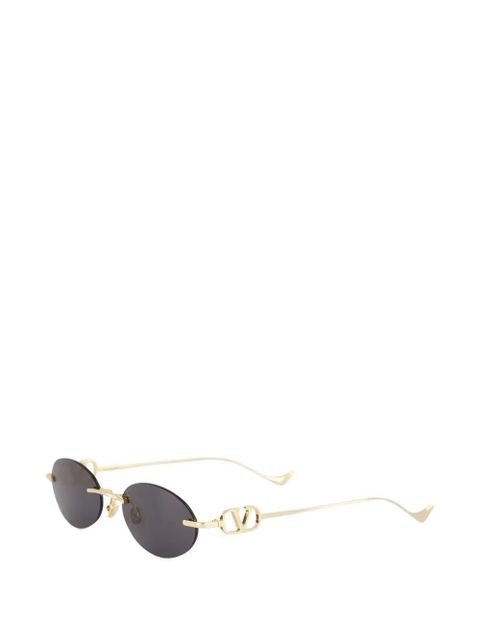 Valentino Garavani V-logo oval-frame sunglasses - Gold