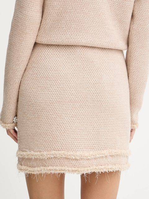 Blugirl Blumarine spódnica kolor beżowy mini rozkloszowana RF5154.MA950 - zdjęcie produktu nr 2