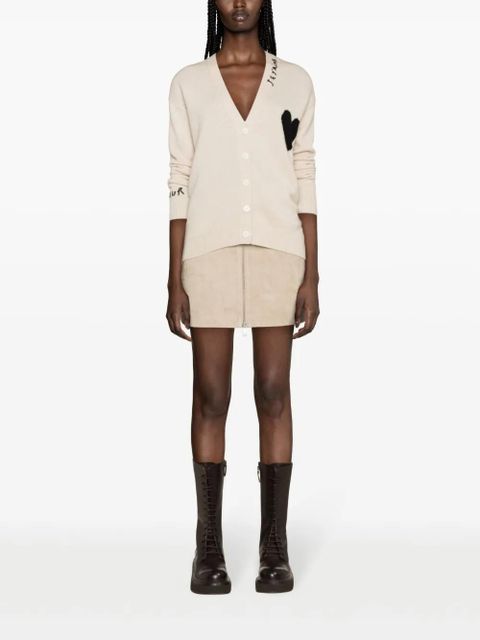 Zadig&Voltaire Mirka heart-embroidered cashmere cardigan - Neutrals - zdjęcie produktu nr 2