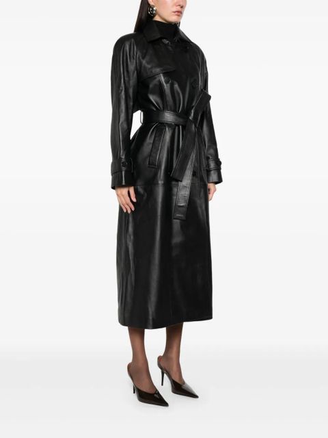 ducie Corrin buttoned belted leather trench - Black
