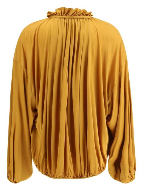 Saint Laurent ruffled drawstring top - Orange