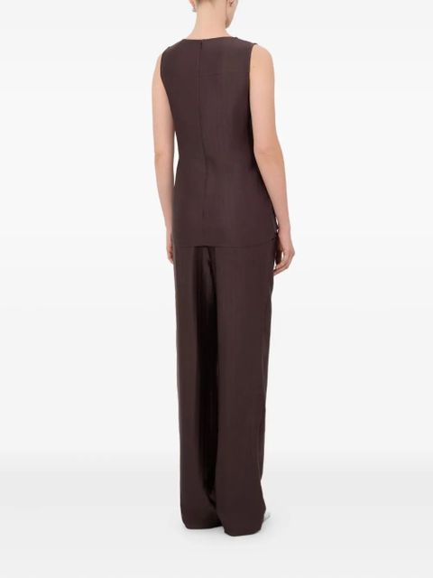 LouLou de Saison Fonda striped draped top - Brown