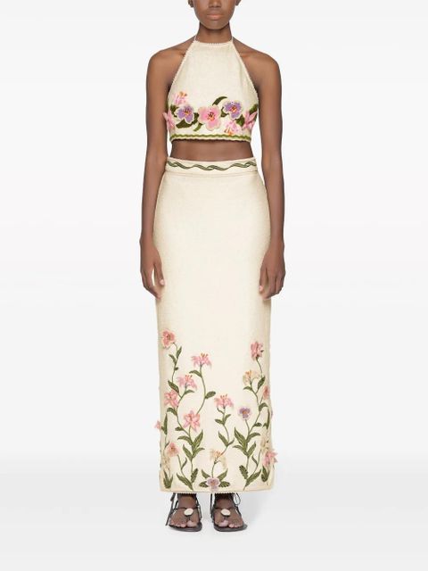 Agua By Agua Bendita Carlota Pacifico cotton-blend top - Neutrals - zdjęcie produktu nr 2