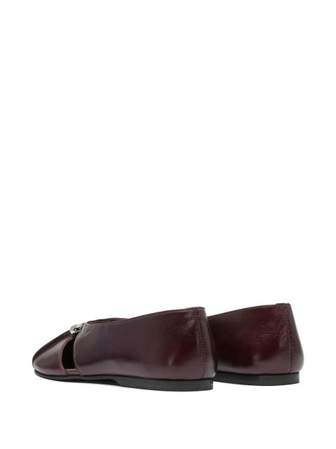 ALOHAS Ravena Rift burgundy leather ballet flats - Red