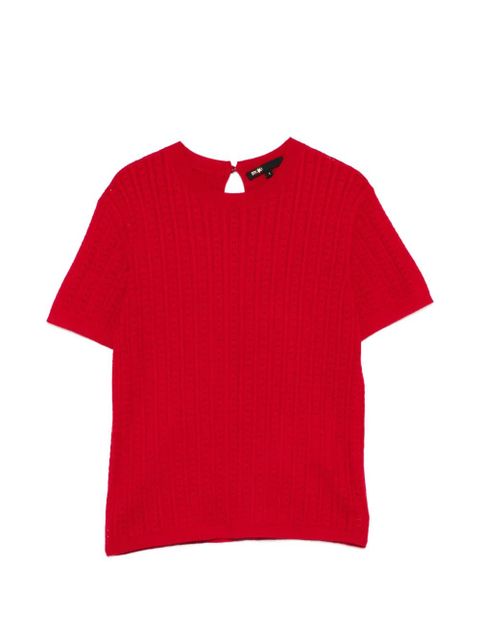 Maje cable-knit crew-neck top - Red - zdjęcie produktu nr 1