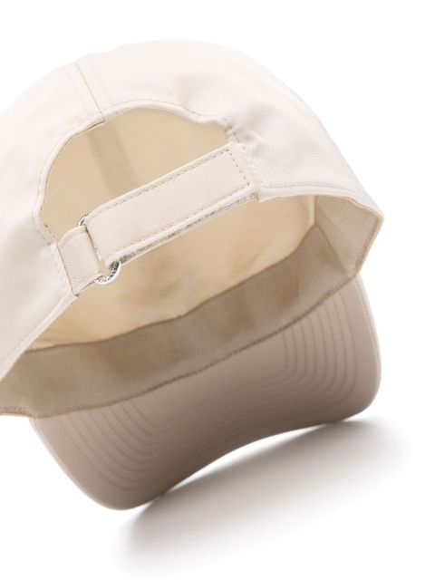 Moncler logo-patch satin cap - Neutrals