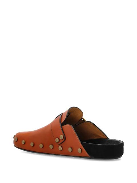 ISABEL MARANT buckle-fastening studded clogs - Brown