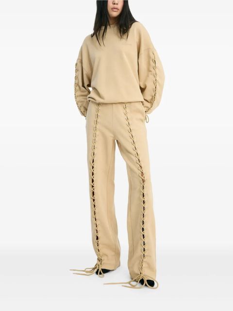 ROTATE BIRGER CHRISTENSEN lace-up track pants - Neutrals