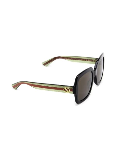 Gucci Eyewear Web-stripe square-frame sunglasses - Black - zdjęcie produktu nr 2