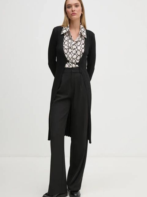 Sisley kardigan damski kolor czarny lekki 1WTHM6021